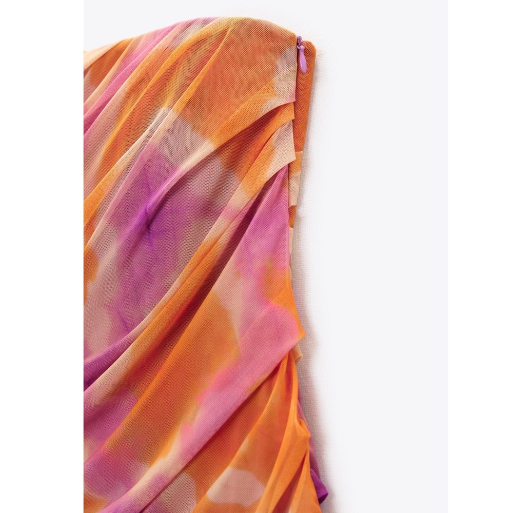 Zara PRINT DRESS WITH TULLE - Picture 11 of 16